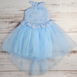 PatPat Blue Halter Lace and Tulle Formal Party Dress sz 4-5Y New
